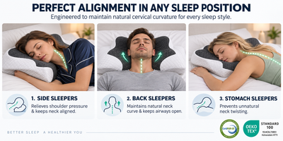 SlumberBreeze CloudCradle™ Memory Foam Cervical Support Pillow