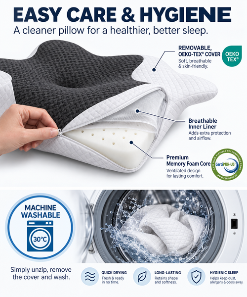 SlumberBreeze CloudAlign 3D Memory Foam Cervical Support Pillow