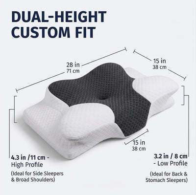 SlumberBreeze CloudCradle™ Memory Foam Cervical Support Pillow