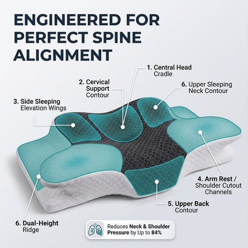 SlumberBreeze CloudAlign 3D Memory Foam Cervical Support Pillow